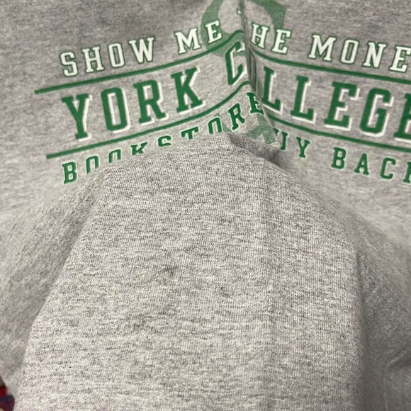 York College Show Me The Money Book Buy Back short sleeve crewneck sport T-shirt - Picture 6 of 7